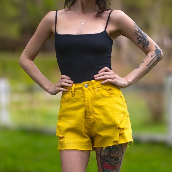 Wild Fable • Size 0 • High Rise Shorts • Yellow - Picture 1 of 12